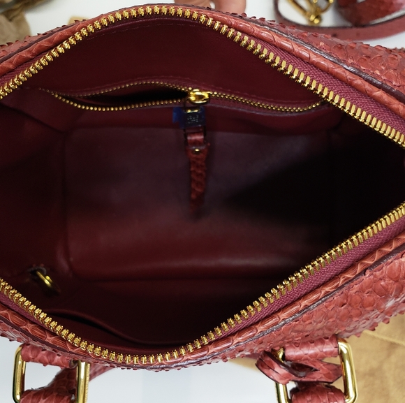 Louis Vuitton Framboise Python Speedy Bandouliere 20 Bag w/ Strap - Picture 5 of 6